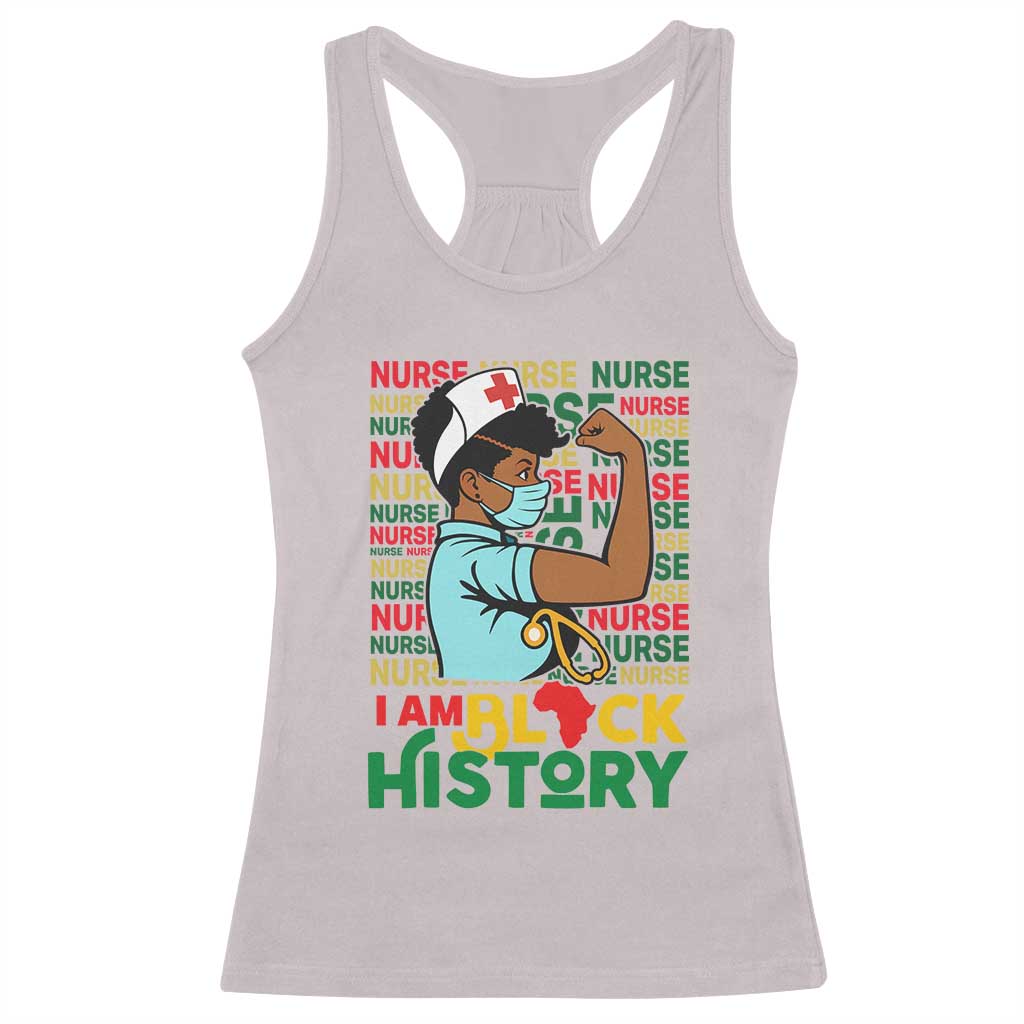 African American Nurse Racerback Tank Top I Am Black History Afro Strong Feminism - African Pride