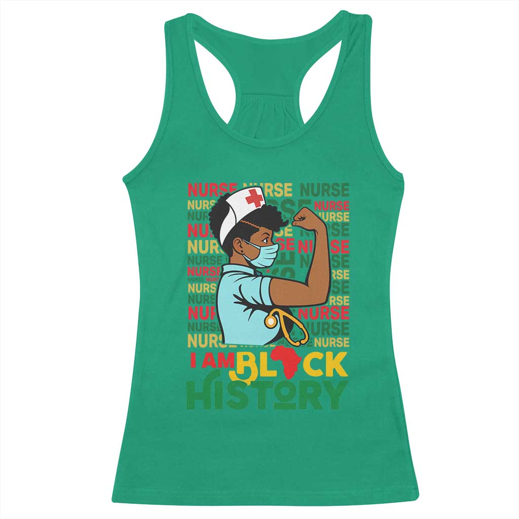 African American Nurse Racerback Tank Top I Am Black History Afro Strong Feminism - African Pride