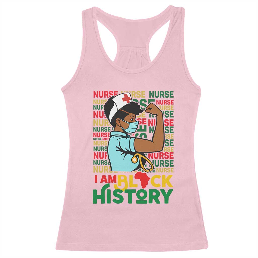 African American Nurse Racerback Tank Top I Am Black History Afro Strong Feminism - African Pride