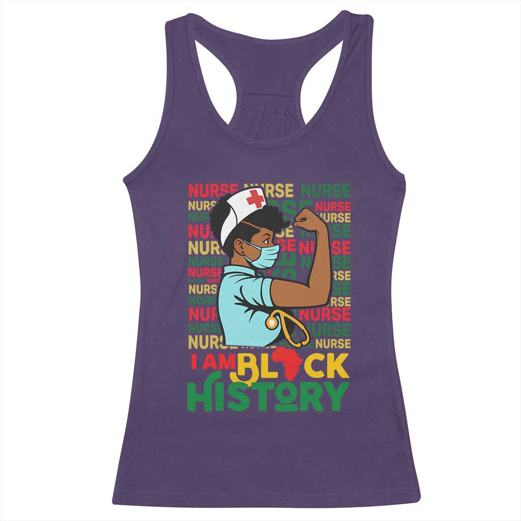 African American Nurse Racerback Tank Top I Am Black History Afro Strong Feminism - African Pride