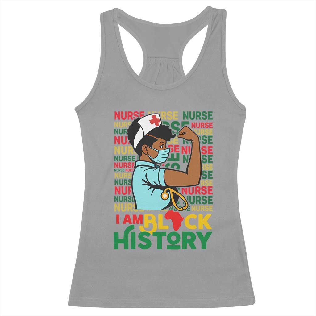 African American Nurse Racerback Tank Top I Am Black History Afro Strong Feminism - African Pride