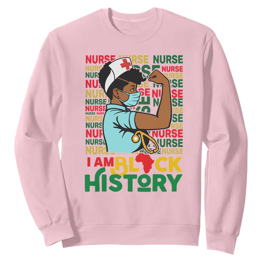 African American Nurse Sweatshirt I Am Black History Afro Strong Feminism - African Pride