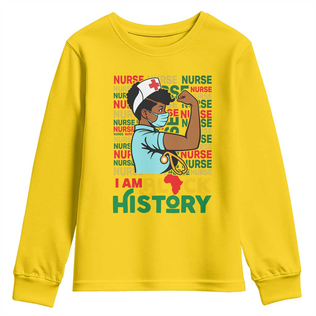 African American Nurse Youth Sweatshirt I Am Black History Afro Strong Feminism - African Pride