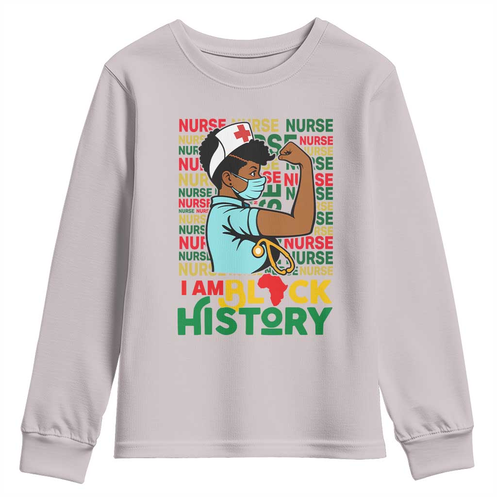 African American Nurse Youth Sweatshirt I Am Black History Afro Strong Feminism - African Pride
