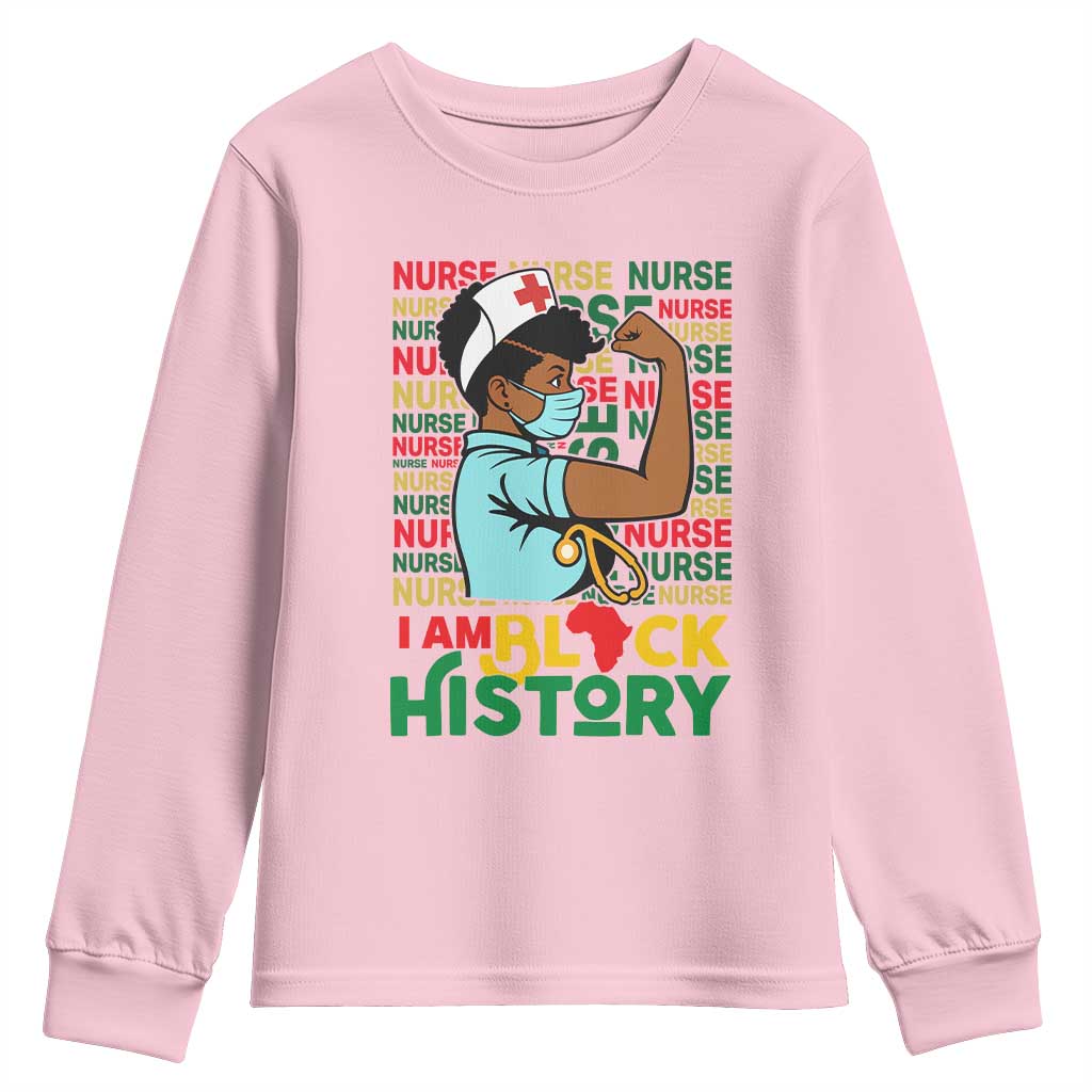 African American Nurse Youth Sweatshirt I Am Black History Afro Strong Feminism - African Pride