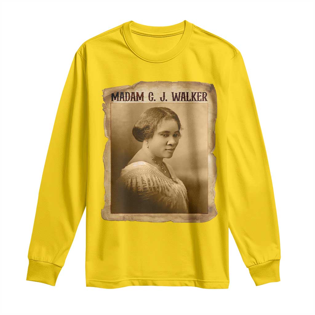 Madam CJ Walker Long Sleeve Shirt Female Empowerment History Gift - African Pride