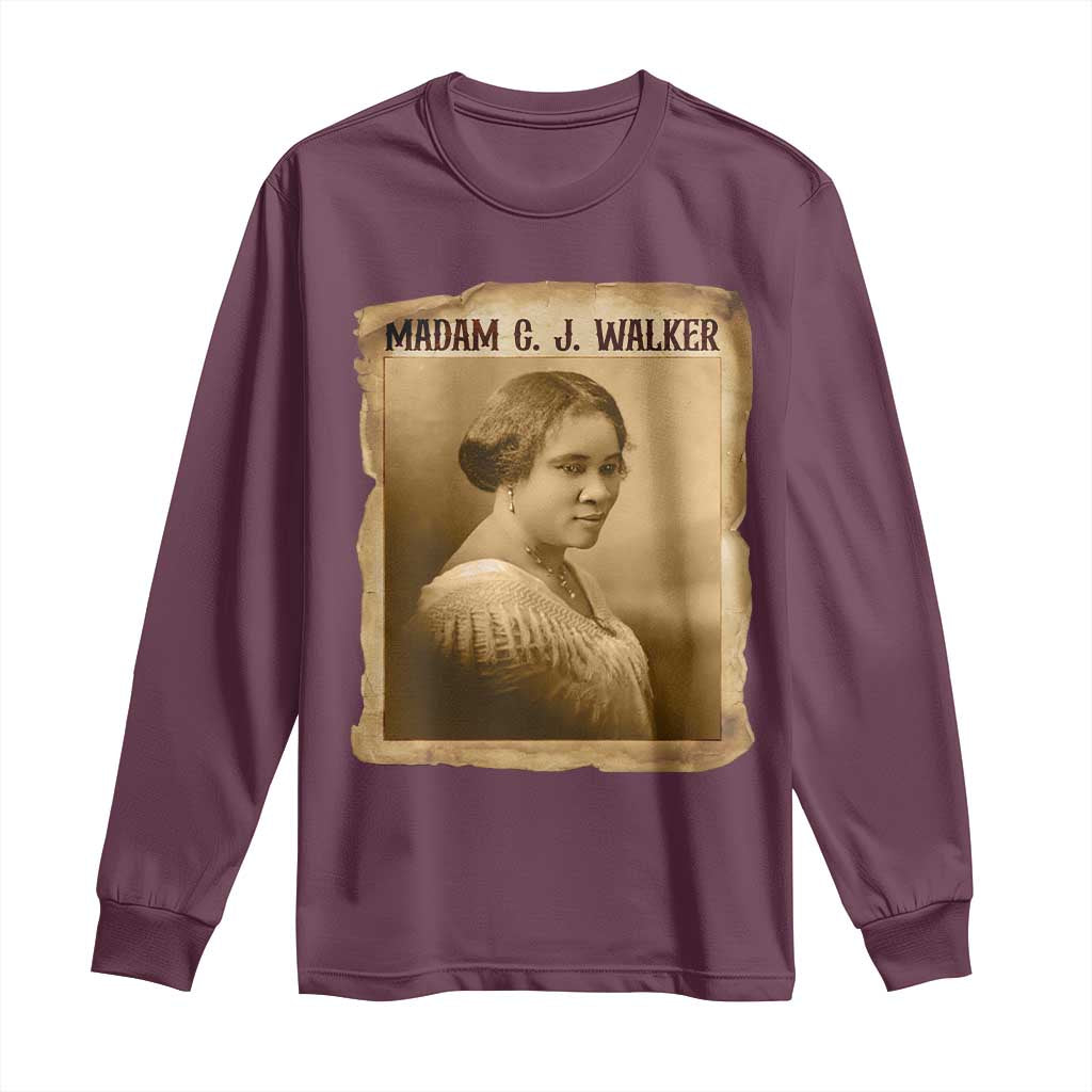 Madam CJ Walker Long Sleeve Shirt Female Empowerment History Gift - African Pride