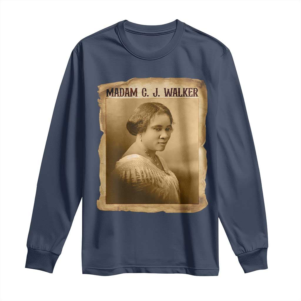 Madam CJ Walker Long Sleeve Shirt Female Empowerment History Gift - African Pride