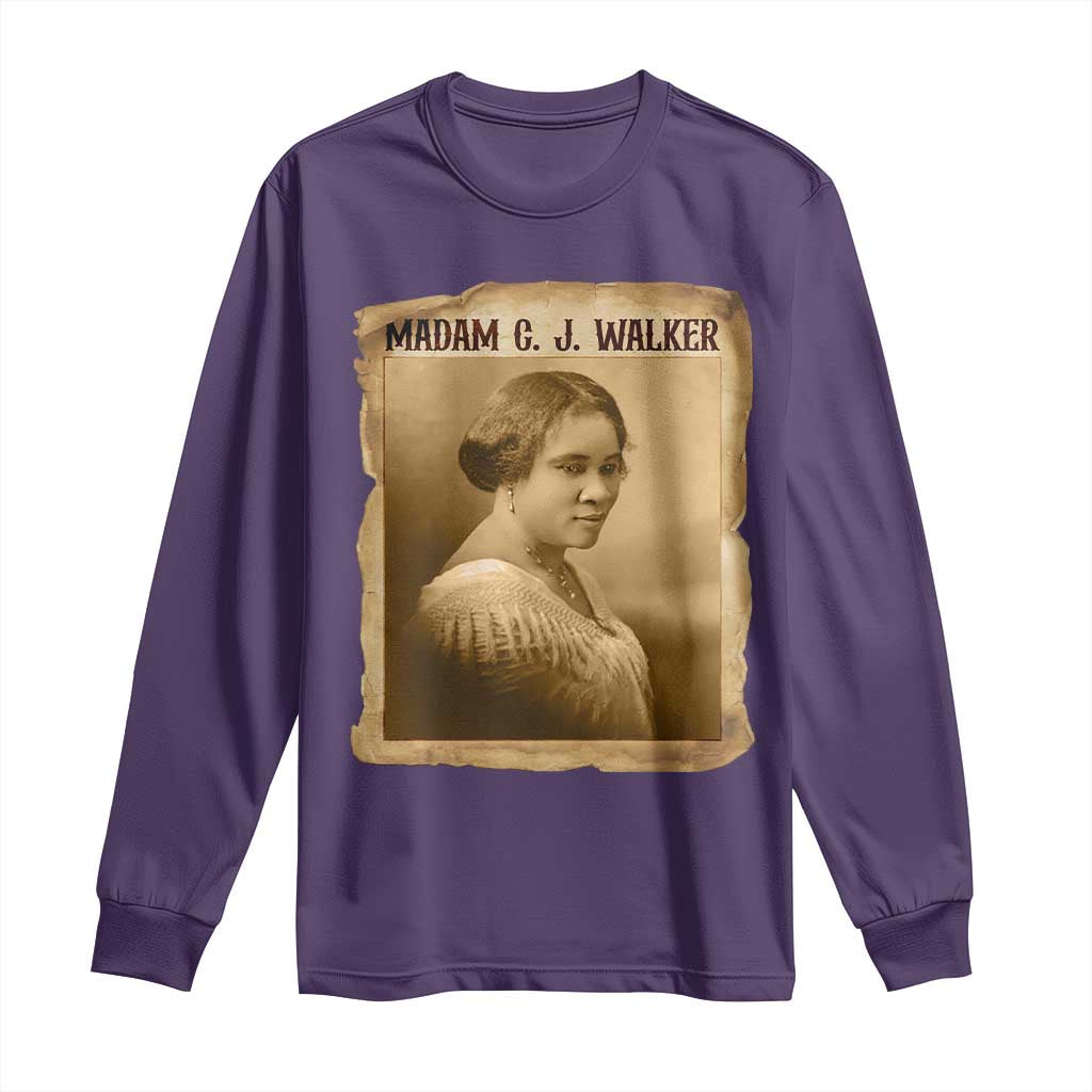 Madam CJ Walker Long Sleeve Shirt Female Empowerment History Gift - African Pride
