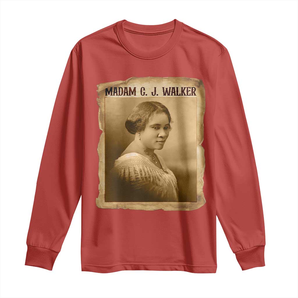 Madam CJ Walker Long Sleeve Shirt Female Empowerment History Gift - African Pride