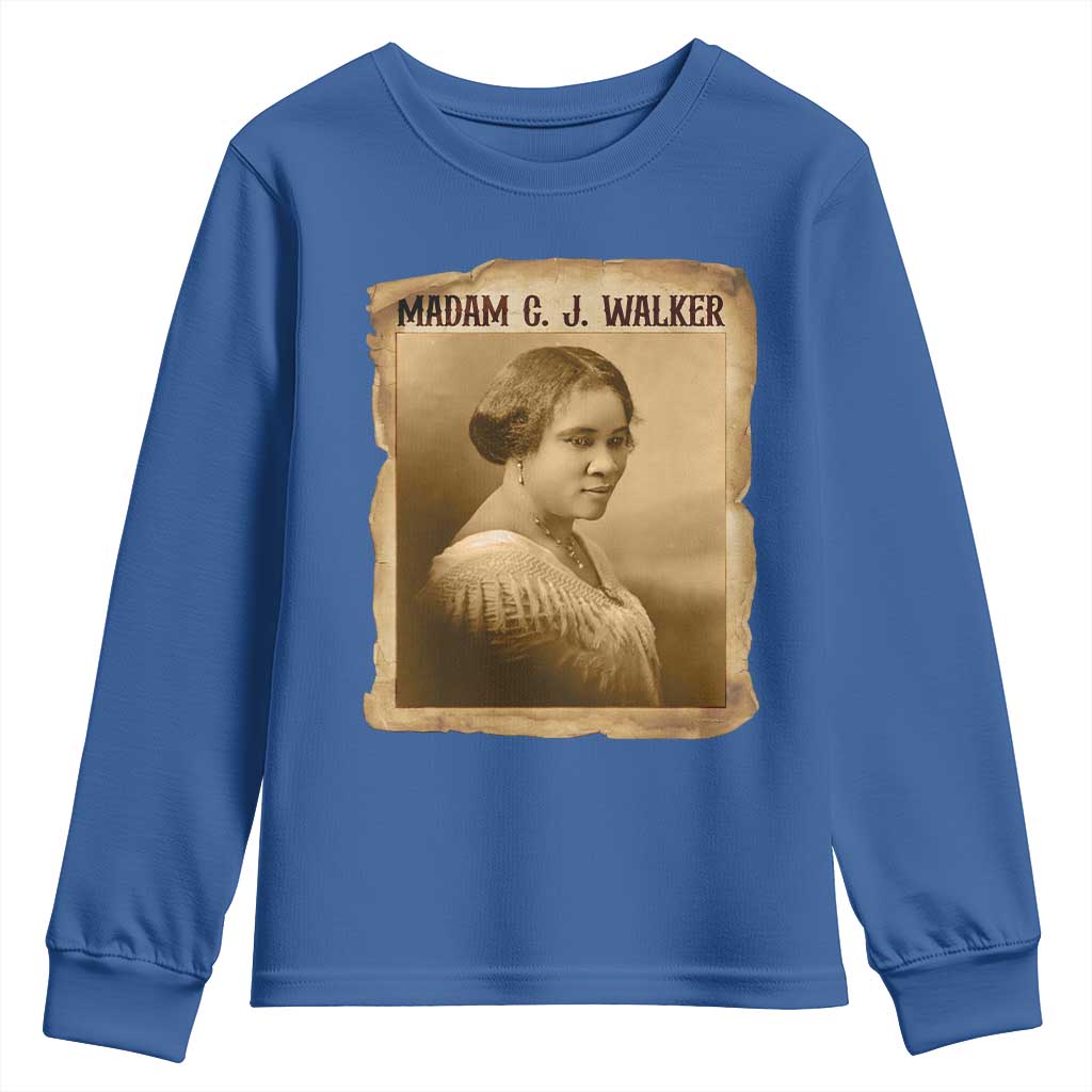 Madam CJ Walker Youth Sweatshirt Female Empowerment History Gift - African Pride