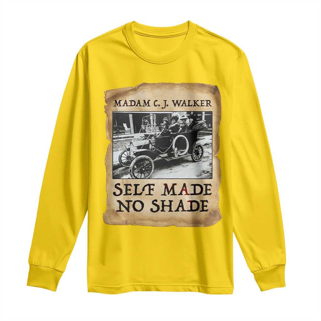 Madam CJ Walker Self Made Millionaire Long Sleeve Shirt Strong Black Woman Leader - African Pride