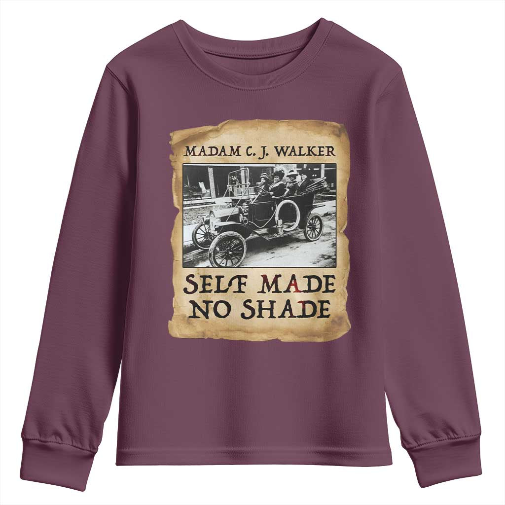 Madam CJ Walker Self Made Millionaire Youth Sweatshirt Strong Black Woman Leader - African Pride
