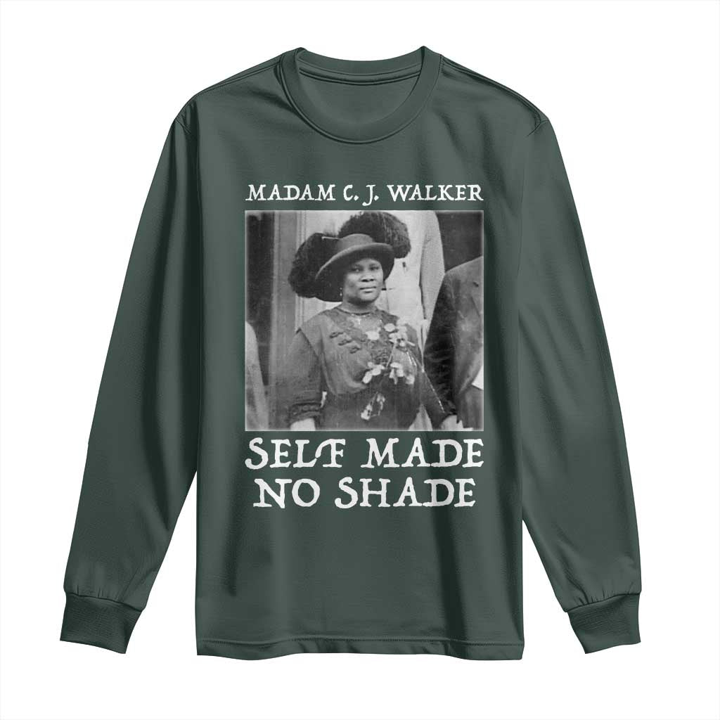 Madam CJ Walker Long Sleeve Shirt Self Made No Shade Female Empowerment - African Pride