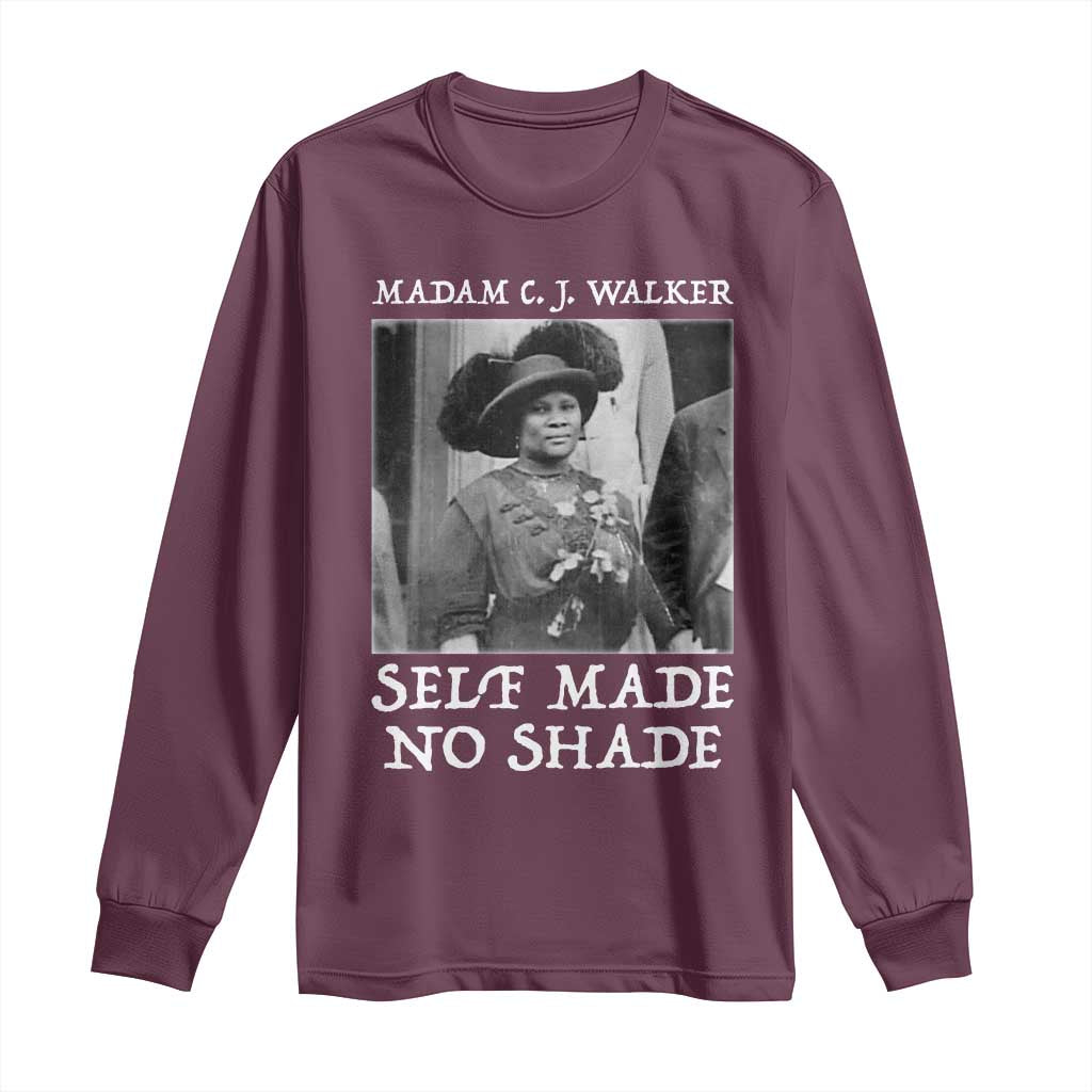 Madam CJ Walker Long Sleeve Shirt Self Made No Shade Female Empowerment - African Pride
