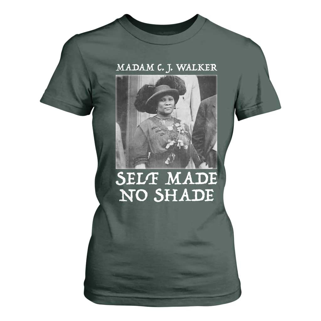 Madam CJ Walker T Shirt For Women Self Made No Shade Female Empowerment - African Pride