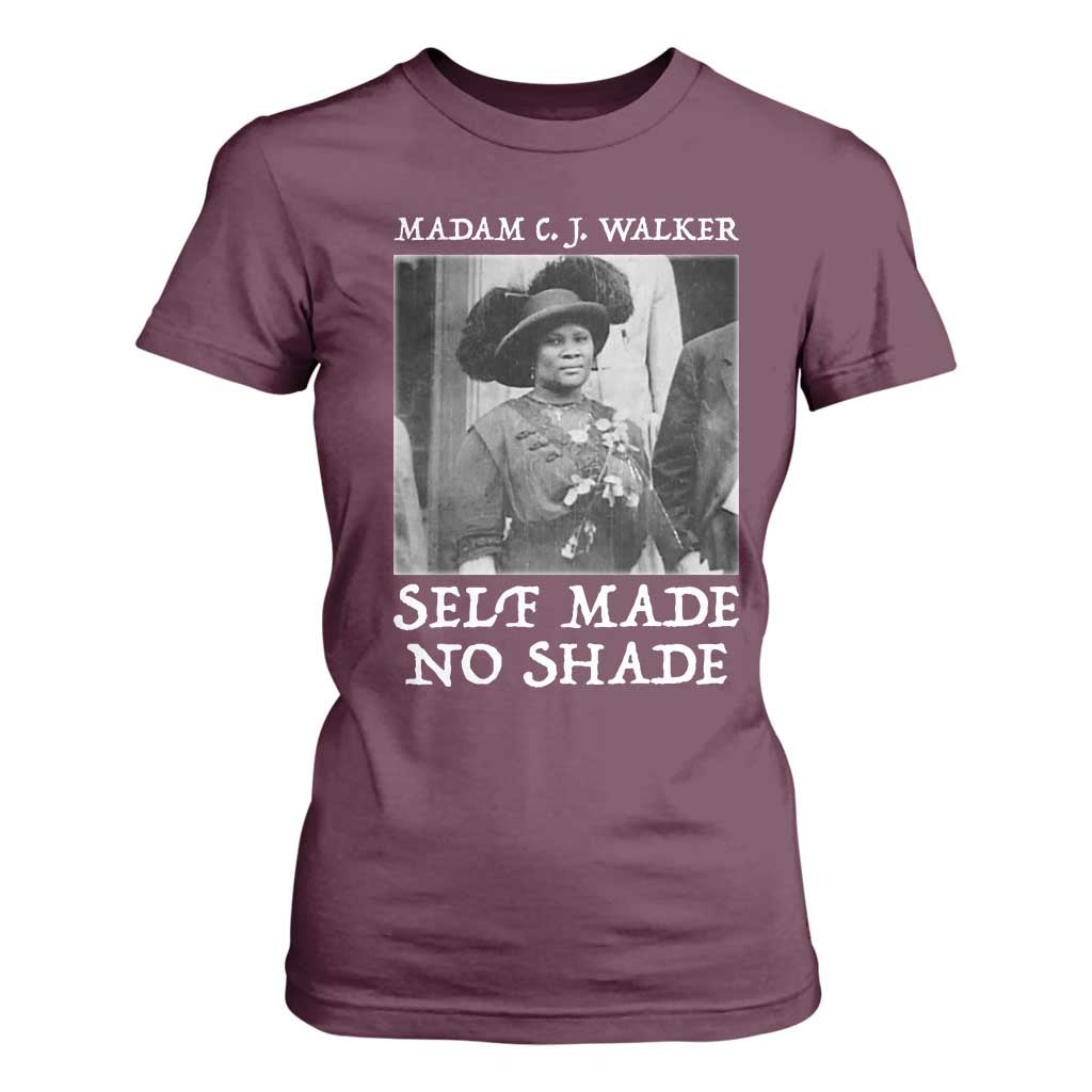 Madam CJ Walker T Shirt For Women Self Made No Shade Female Empowerment - African Pride