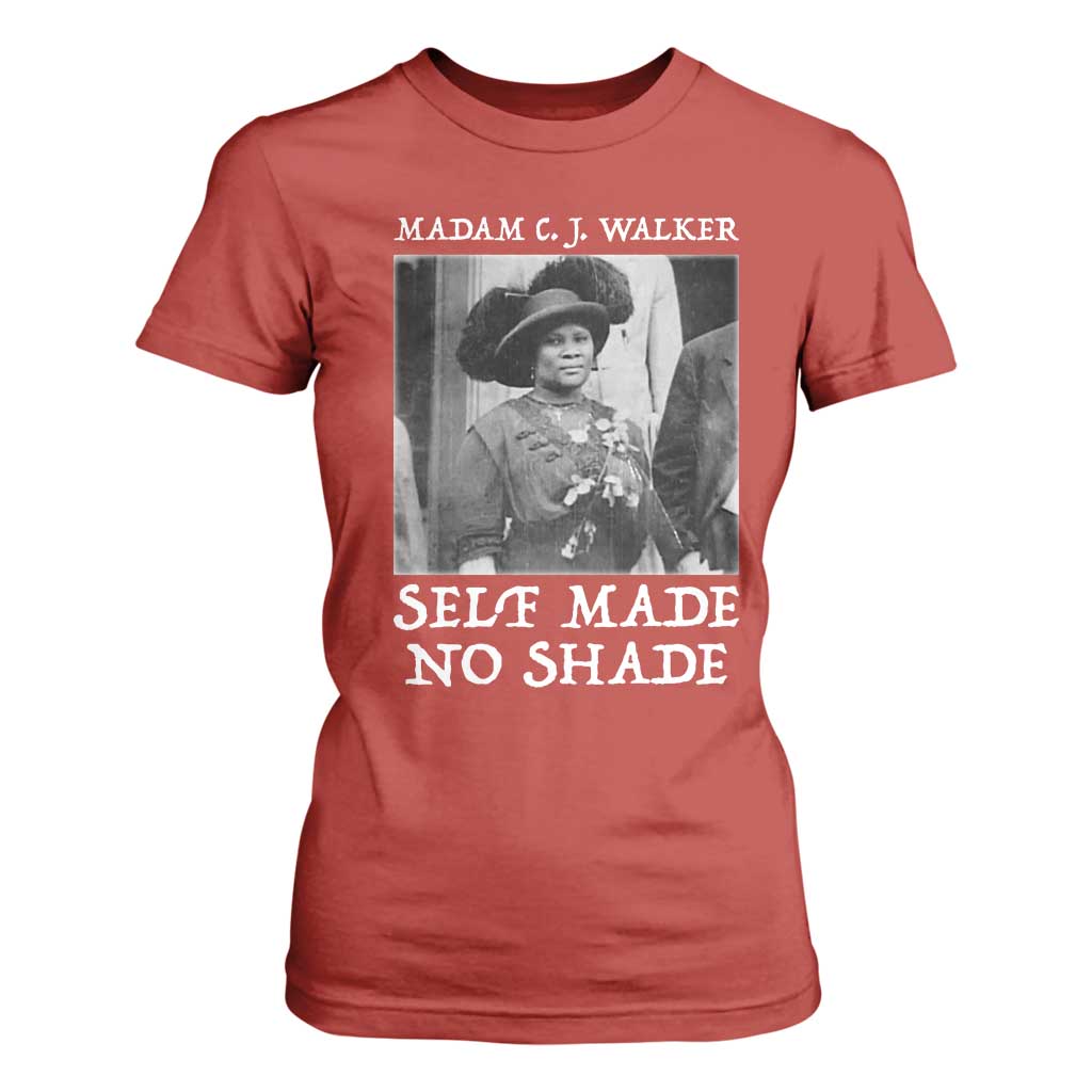 Madam CJ Walker T Shirt For Women Self Made No Shade Female Empowerment - African Pride