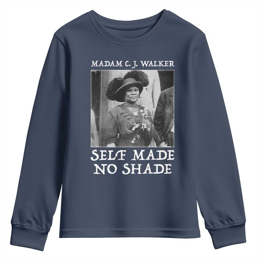 Madam CJ Walker Youth Sweatshirt Self Made No Shade Female Empowerment - African Pride