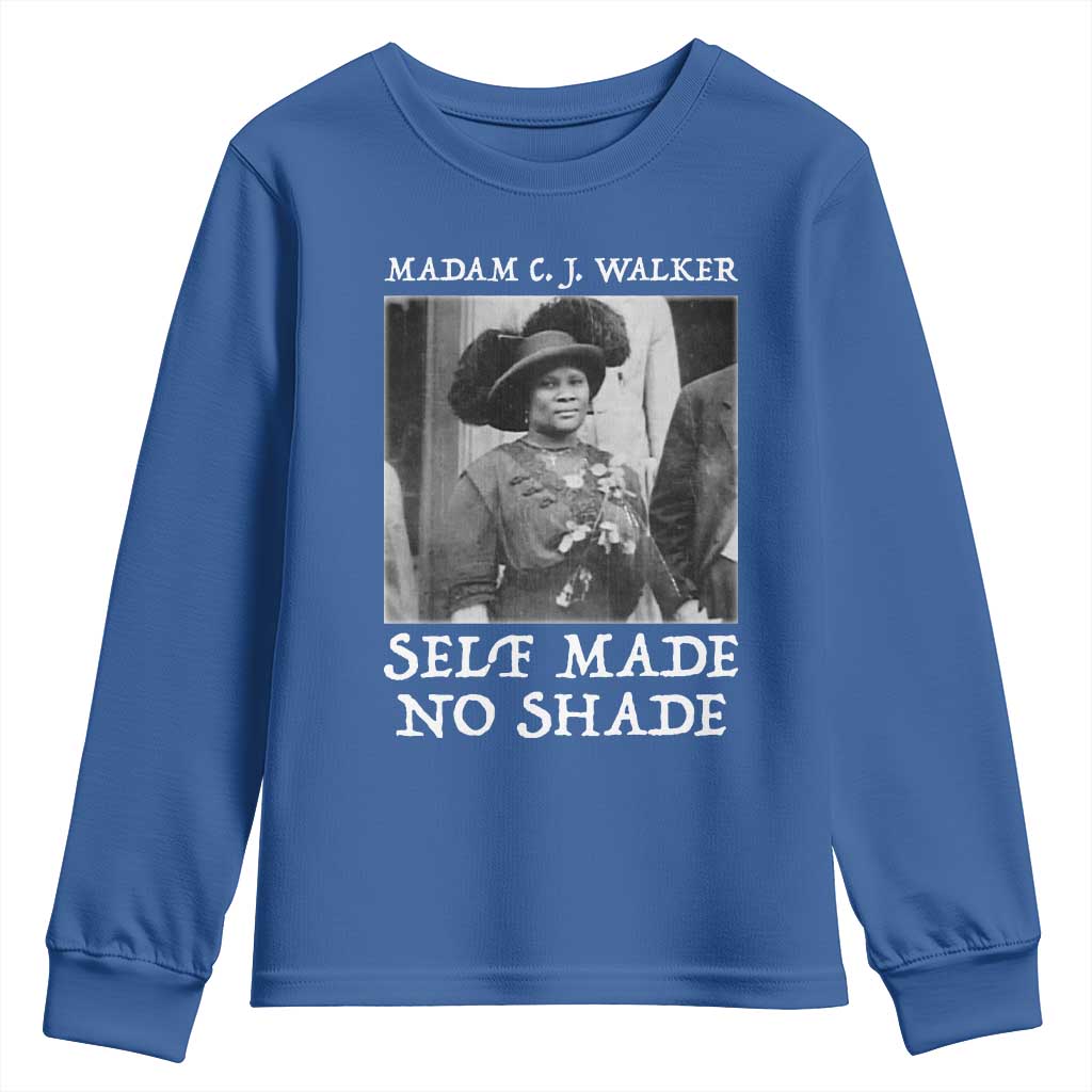 Madam CJ Walker Youth Sweatshirt Self Made No Shade Female Empowerment - African Pride