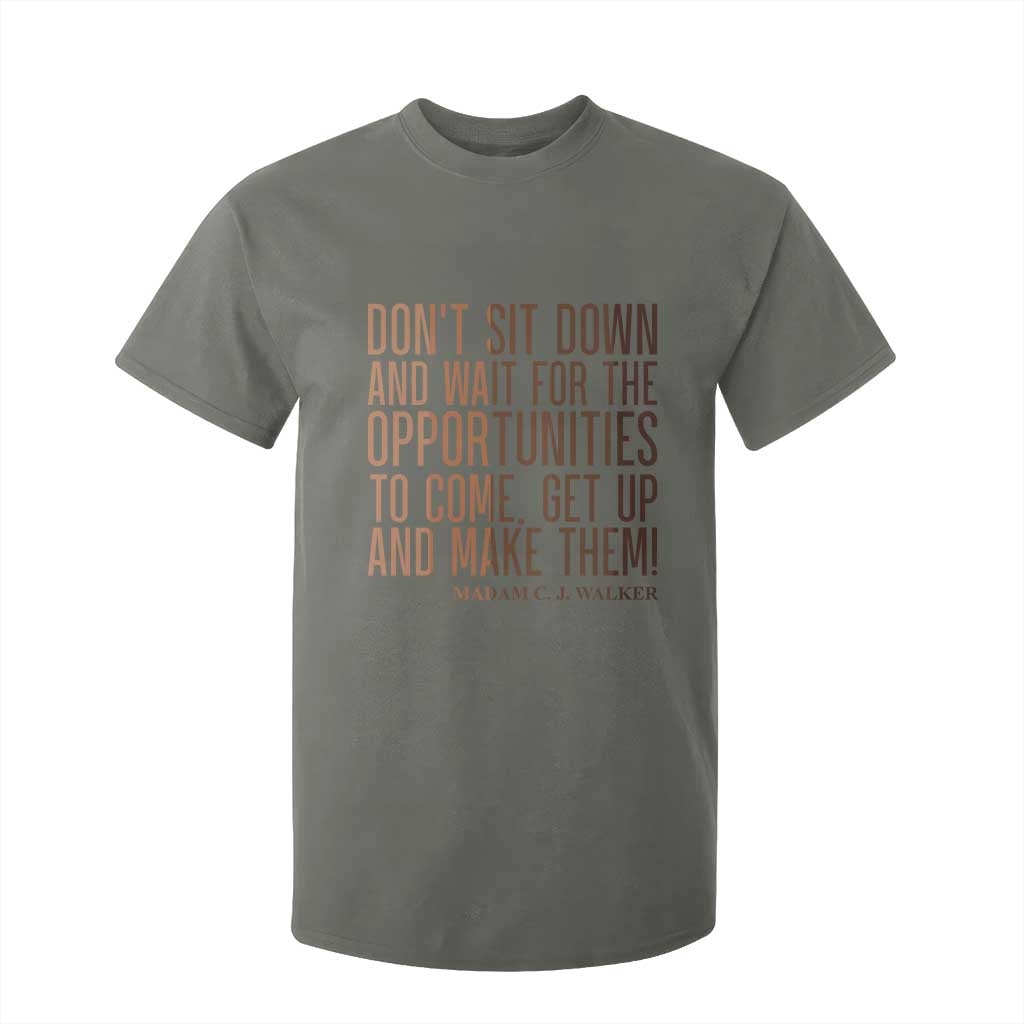 Madam CJ Walker Quote T Shirt For Kid Get Up And Make Opportunities - African Pride