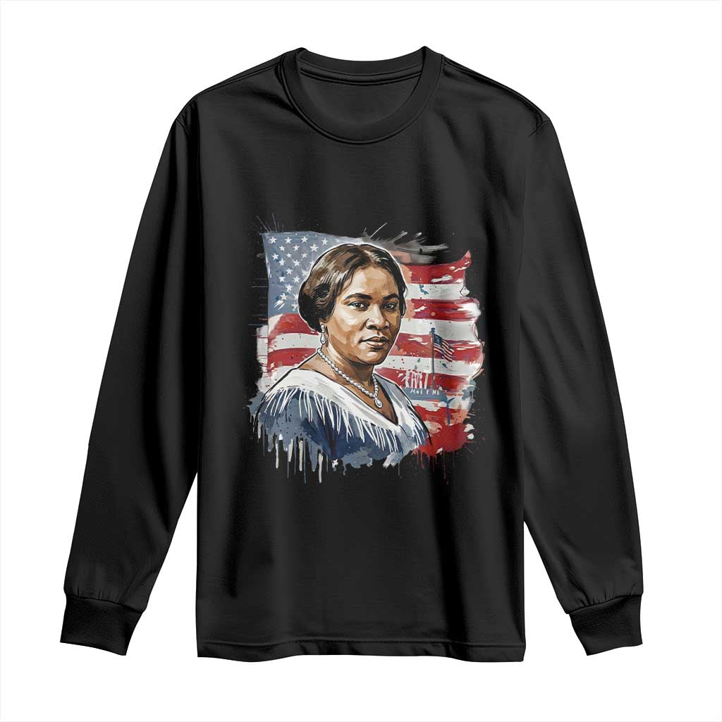 Madam CJ Walker Patriotic Long Sleeve Shirt Strong Black Woman Leader - African Pride