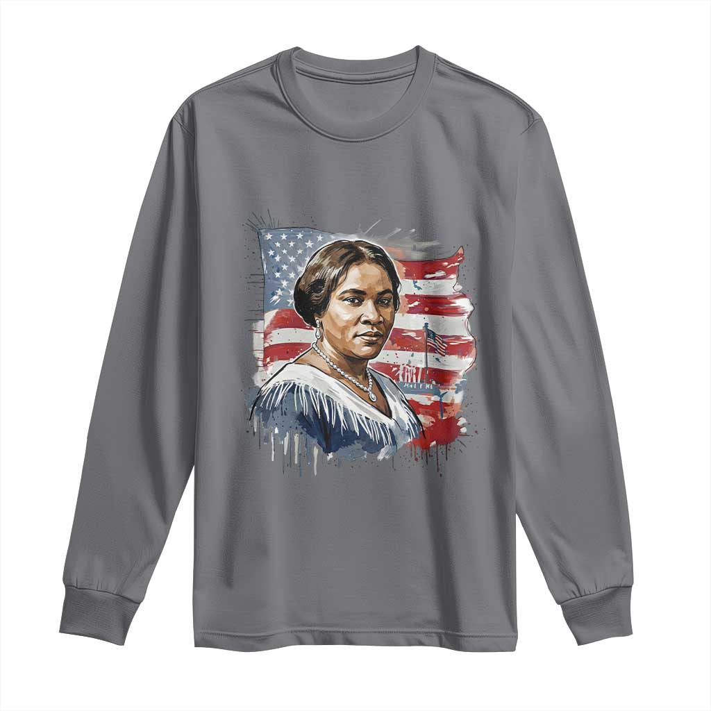 Madam CJ Walker Patriotic Long Sleeve Shirt Strong Black Woman Leader - African Pride