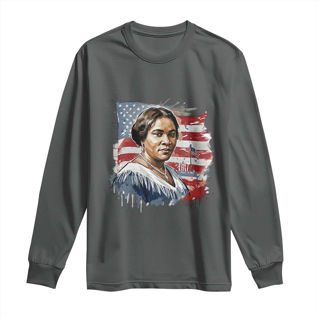 Madam CJ Walker Patriotic Long Sleeve Shirt Strong Black Woman Leader - African Pride