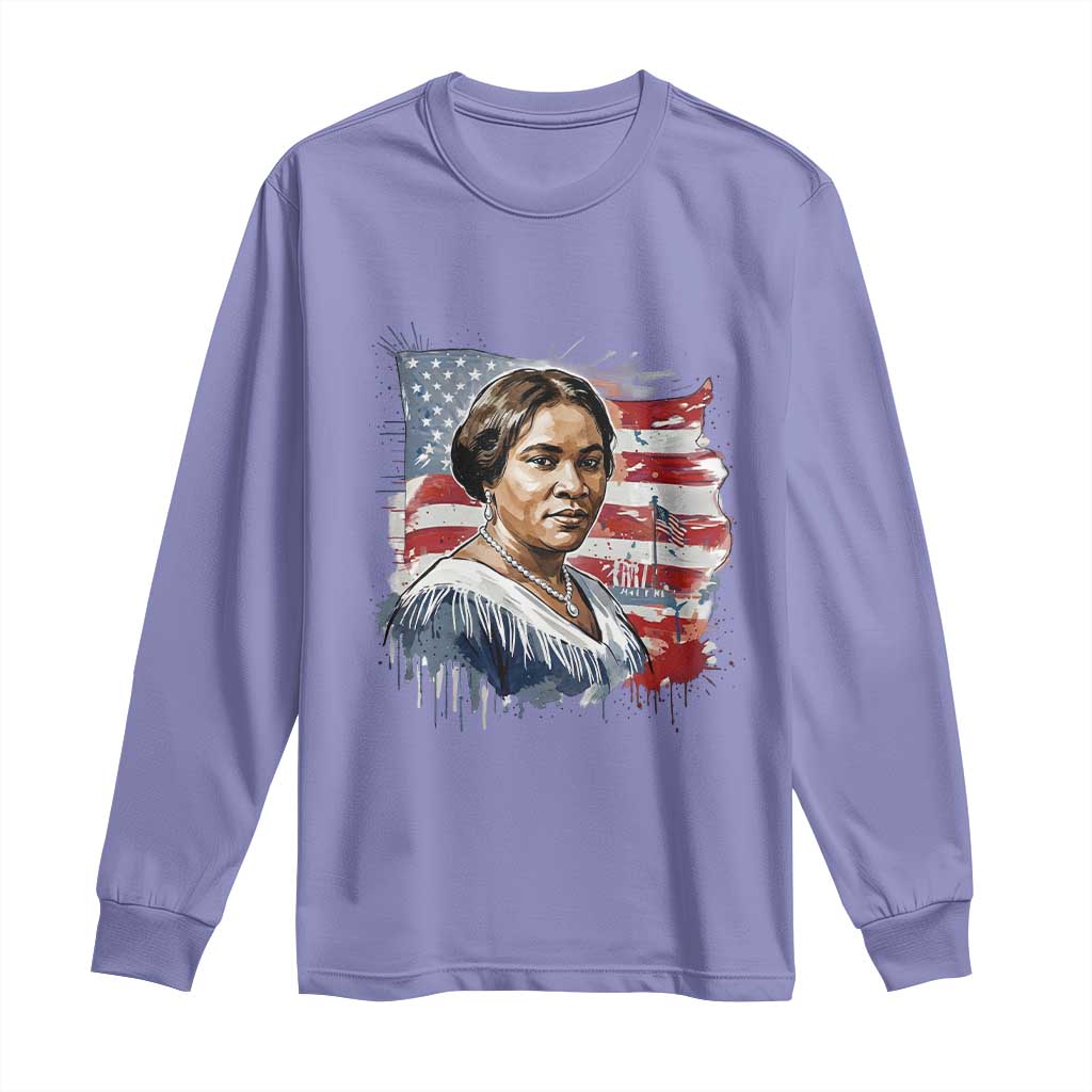 Madam CJ Walker Patriotic Long Sleeve Shirt Strong Black Woman Leader - African Pride
