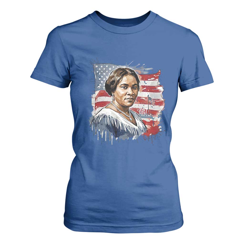 Madam CJ Walker Patriotic T Shirt For Women Strong Black Woman Leader - African Pride