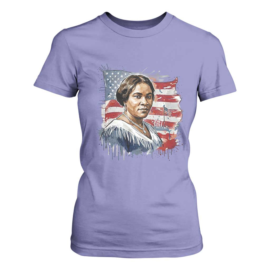 Madam CJ Walker Patriotic T Shirt For Women Strong Black Woman Leader - African Pride