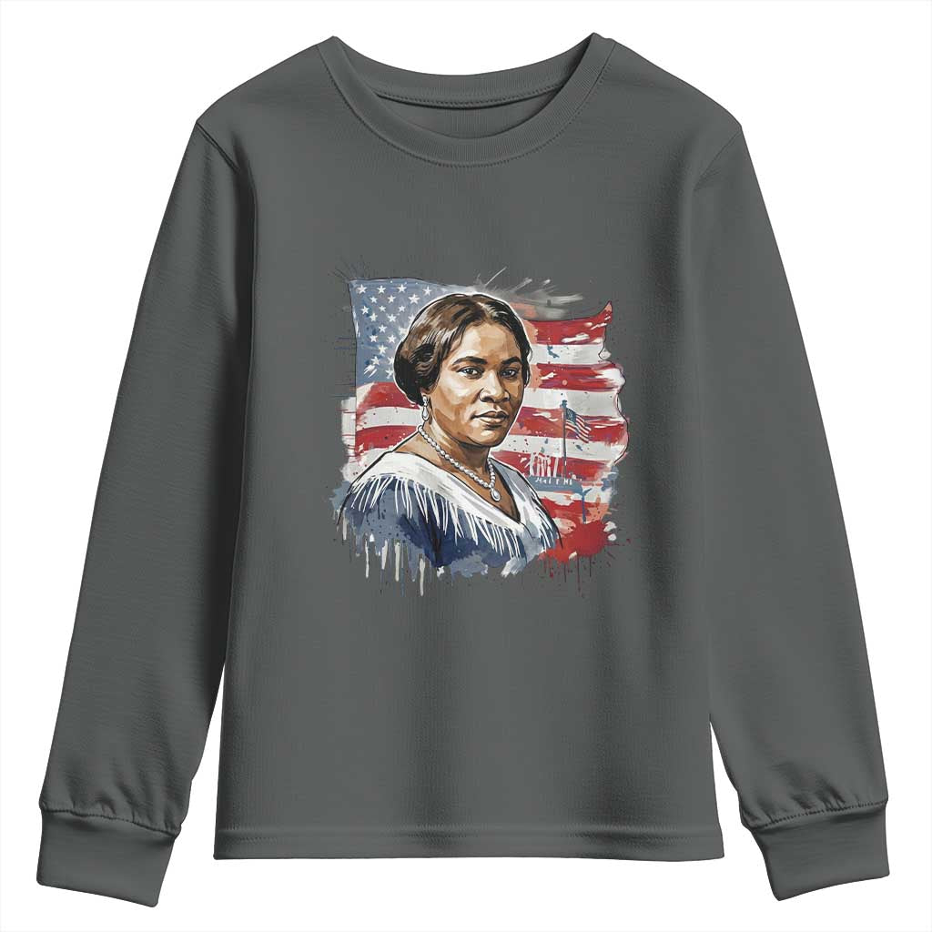 Madam CJ Walker Patriotic Youth Sweatshirt Strong Black Woman Leader - African Pride