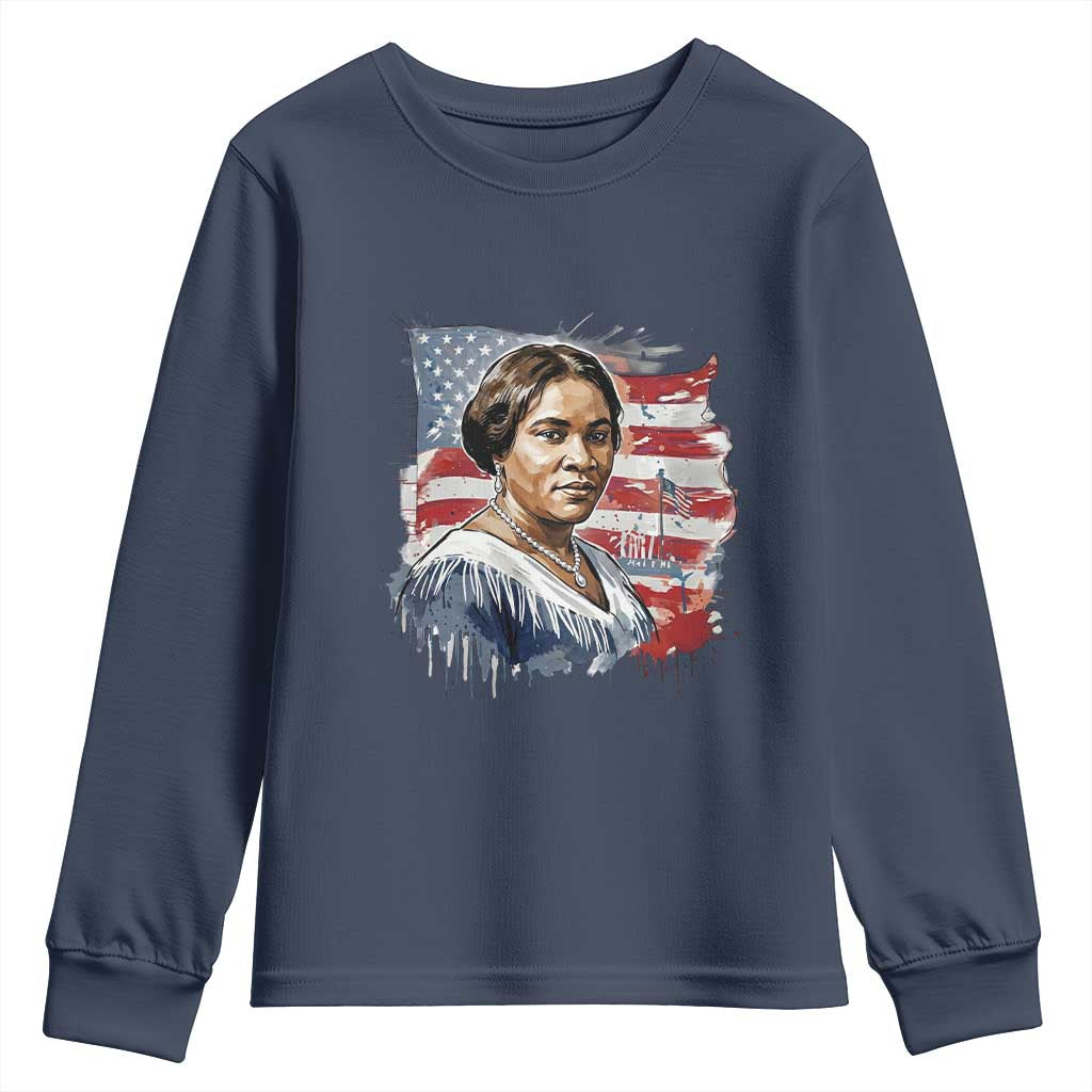 Madam CJ Walker Patriotic Youth Sweatshirt Strong Black Woman Leader - African Pride