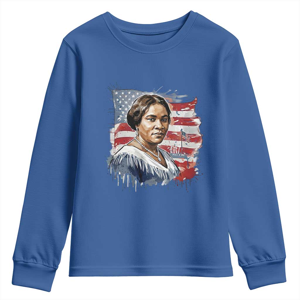 Madam CJ Walker Patriotic Youth Sweatshirt Strong Black Woman Leader - African Pride