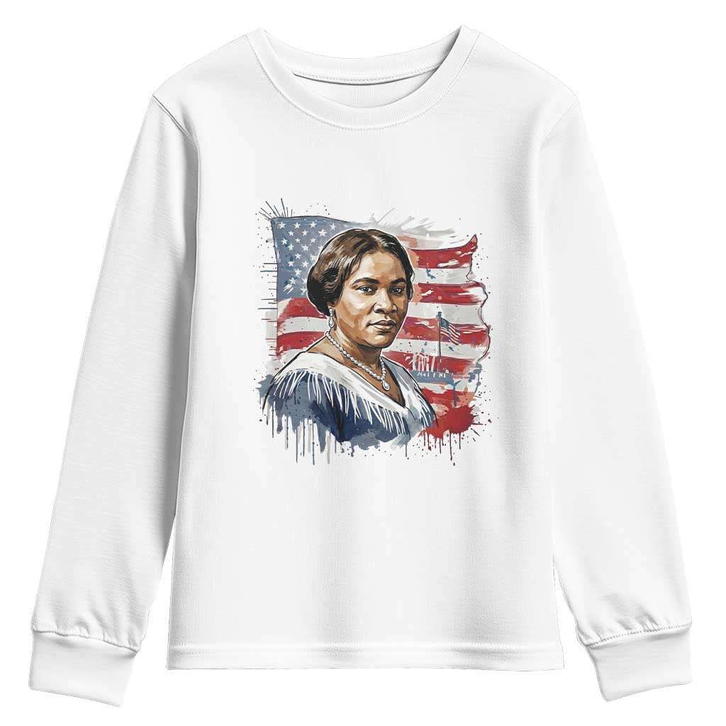 Madam CJ Walker Patriotic Youth Sweatshirt Strong Black Woman Leader - African Pride