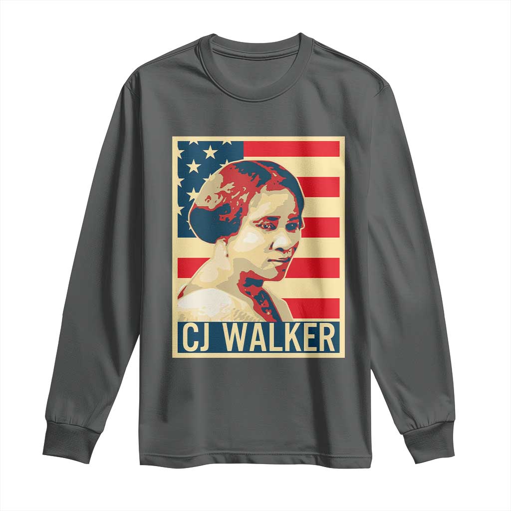 Madam CJ Walker Patriotic Long Sleeve Shirt Black History Month Gift - African Pride