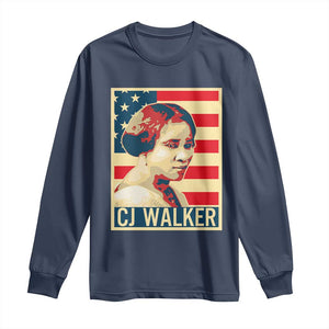 Madam CJ Walker Patriotic Long Sleeve Shirt Black History Month Gift - African Pride