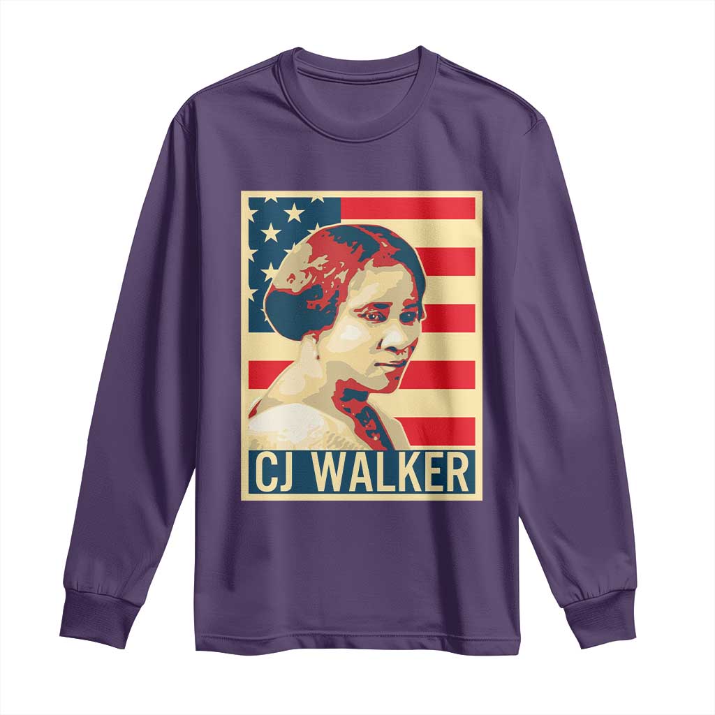 Madam CJ Walker Patriotic Long Sleeve Shirt Black History Month Gift - African Pride