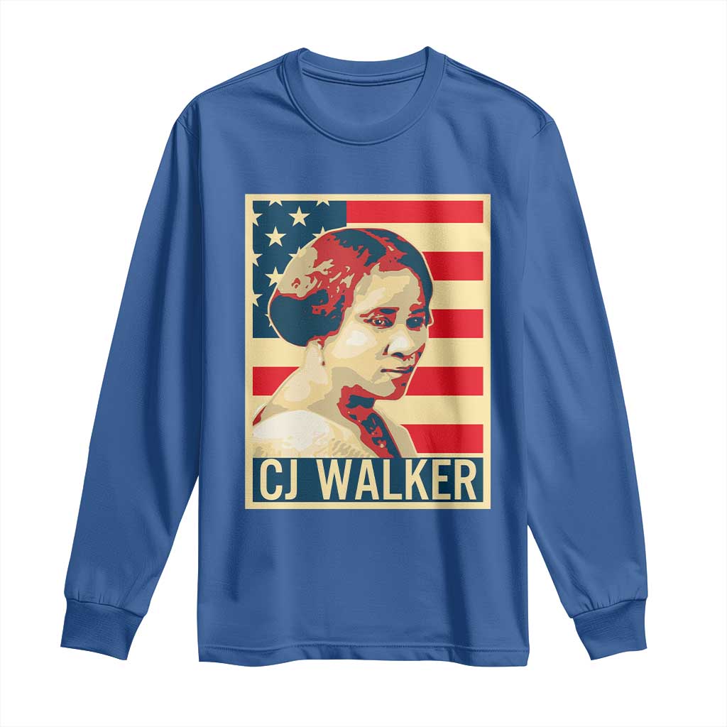 Madam CJ Walker Patriotic Long Sleeve Shirt Black History Month Gift - African Pride