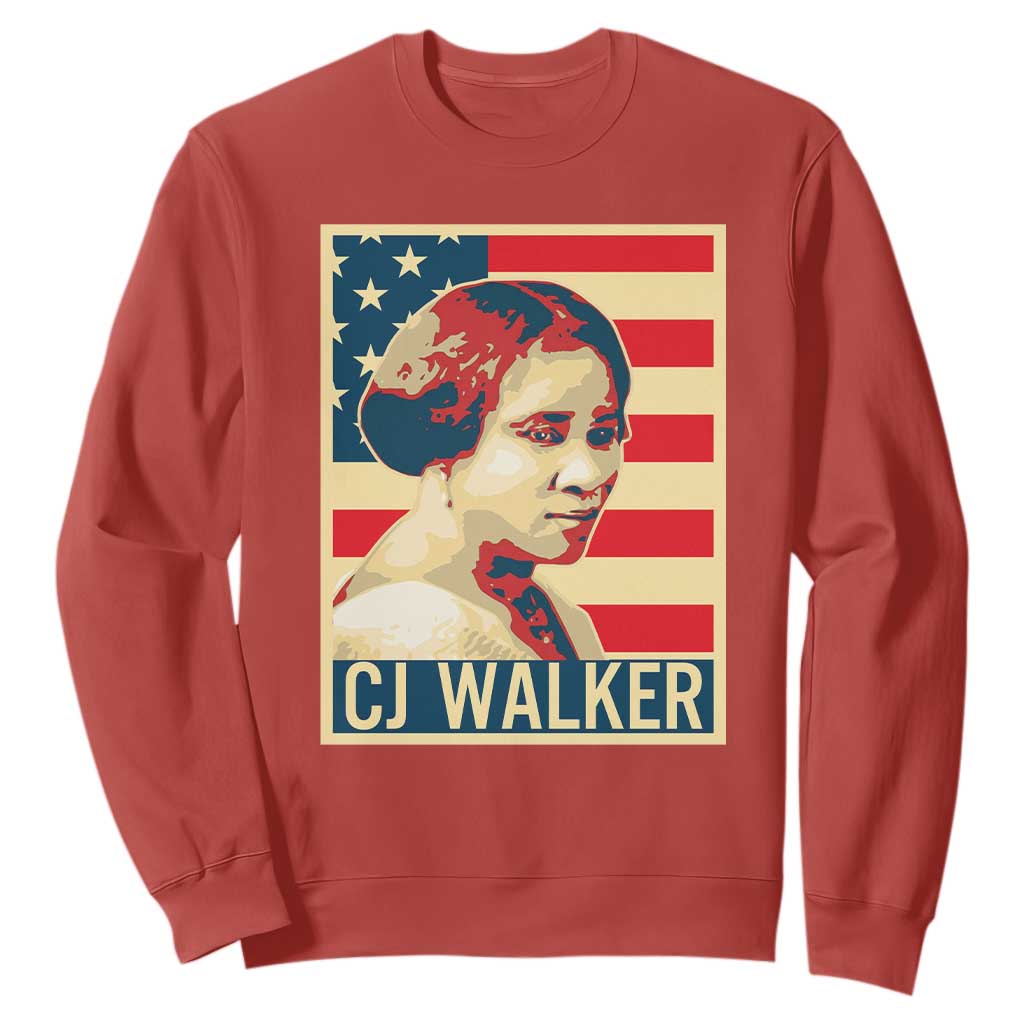 Madam CJ Walker Patriotic Sweatshirt Black History Month Gift - African Pride