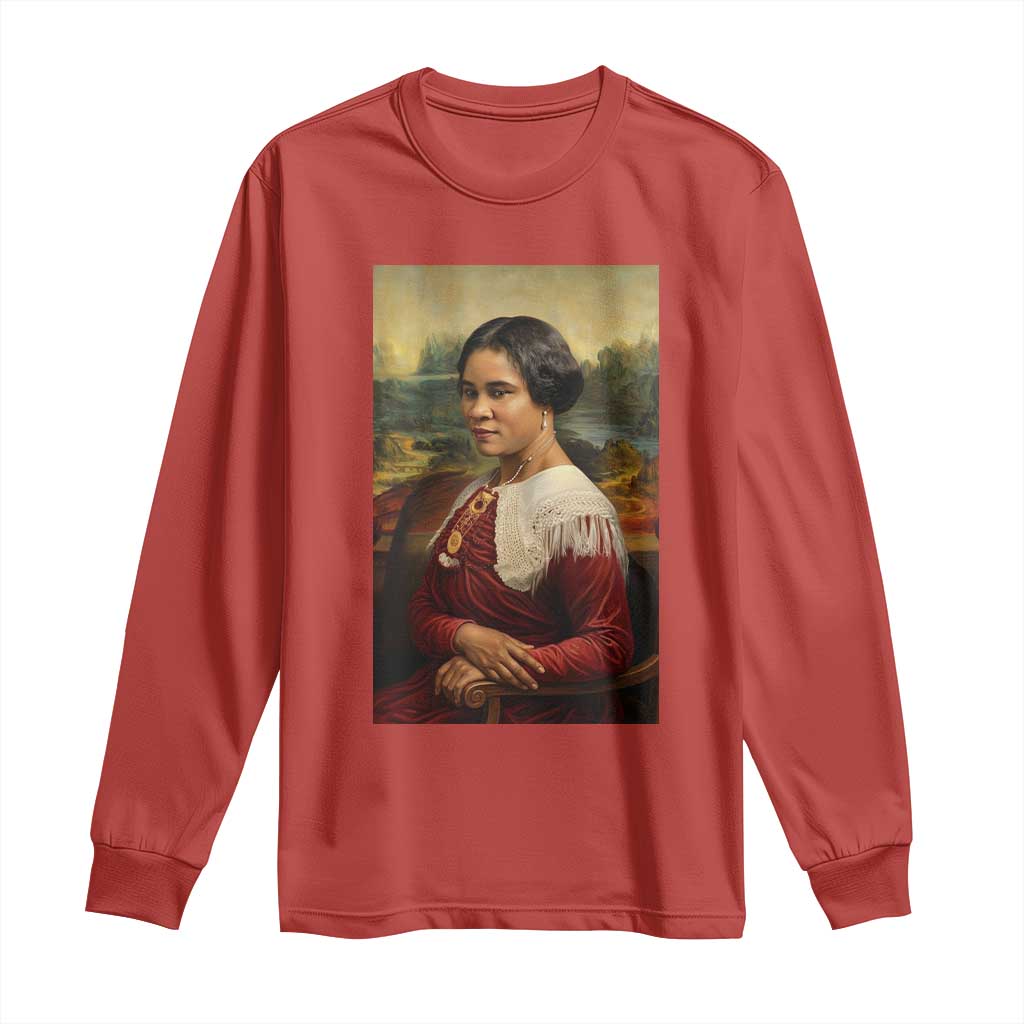 Madam CJ Walker Mona Lisa Long Sleeve Shirt Black History Month Gift - African Pride