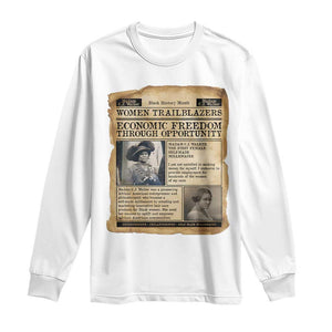 Madam CJ Walker Vintage Newspaper Style Long Sleeve Shirt Economic Freedom Through Opportunity - African Pride