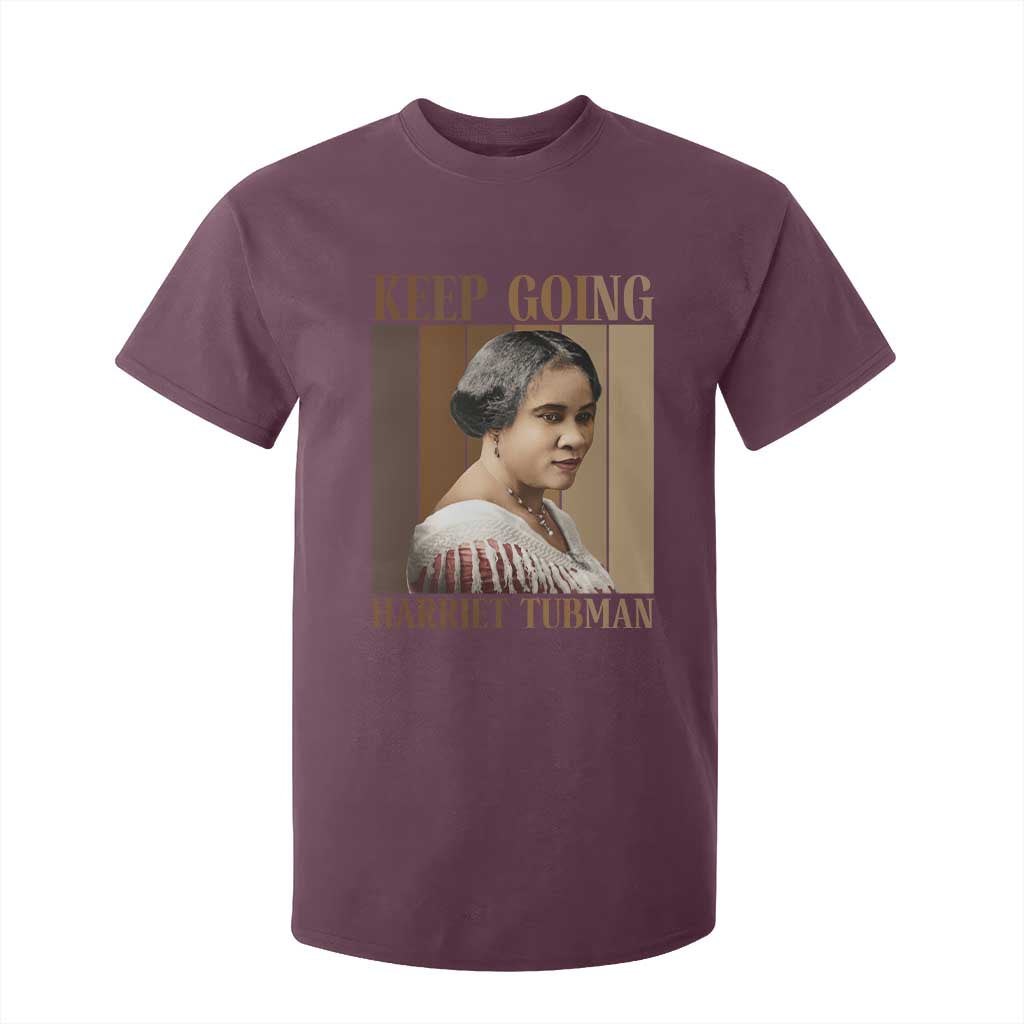 Madam CJ Walker Keep Going Retro Poster T Shirt For Kid Black History Month Gift