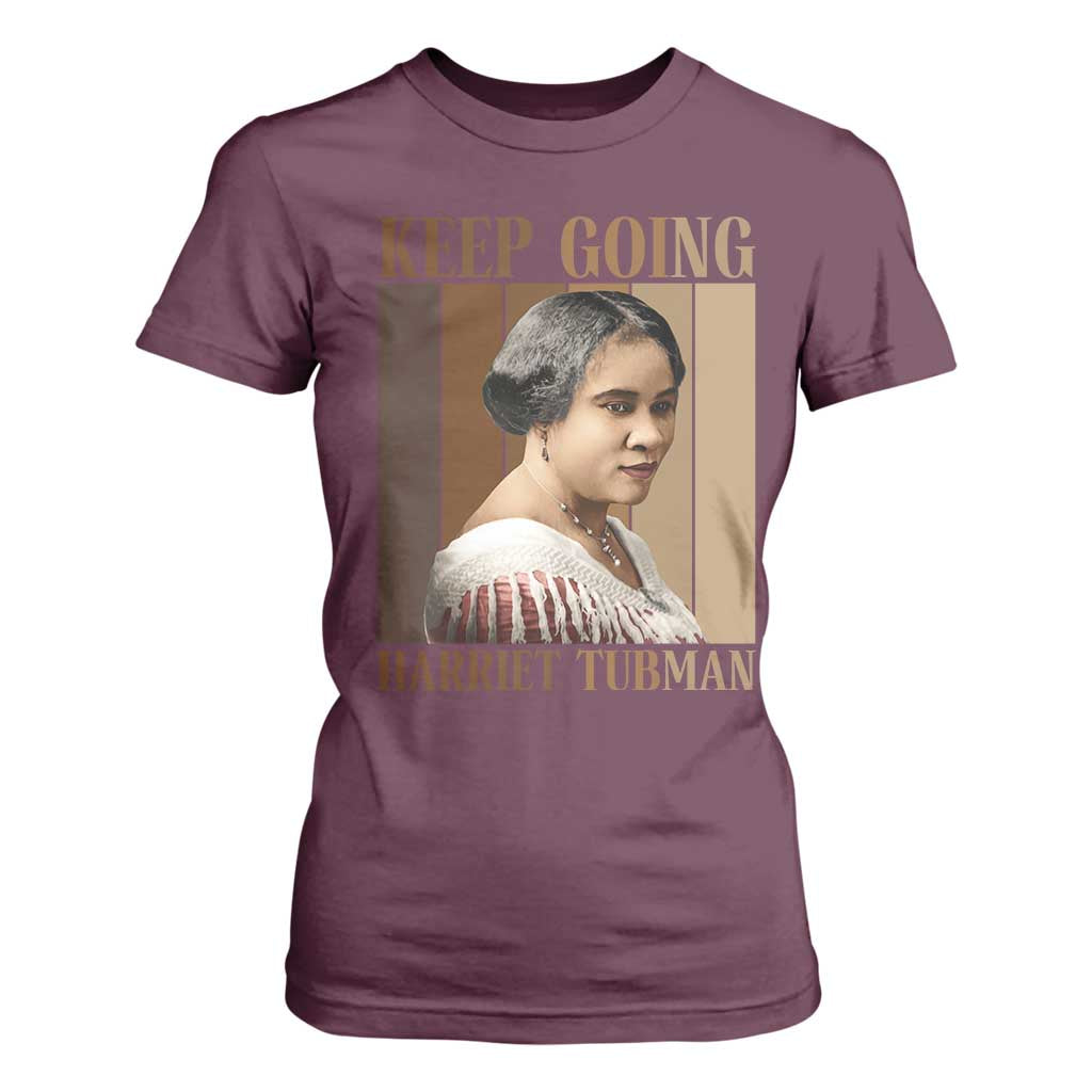 Madam CJ Walker Keep Going Retro Poster T Shirt For Women Black History Month Gift
