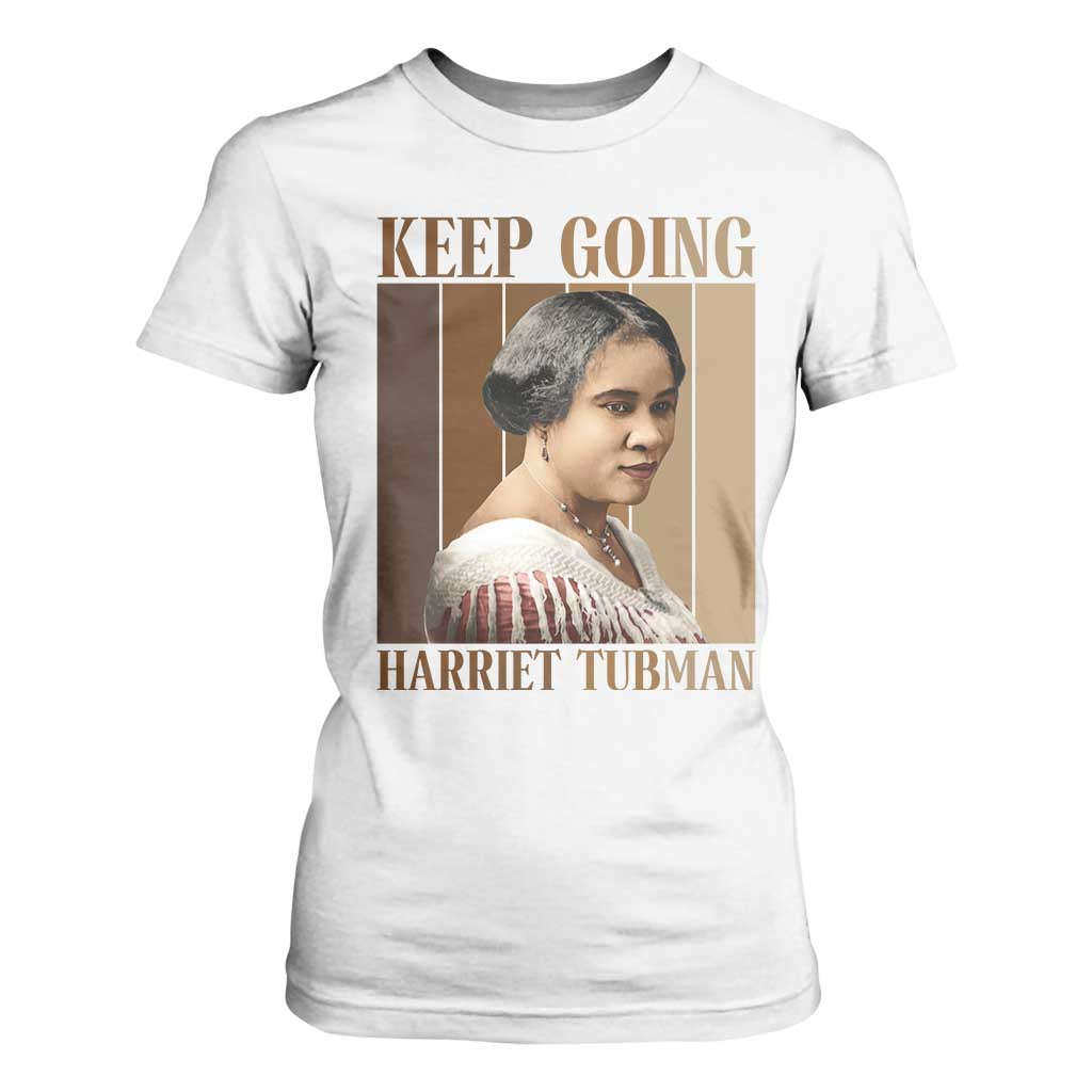 Madam CJ Walker Keep Going Retro Poster T Shirt For Women Black History Month Gift