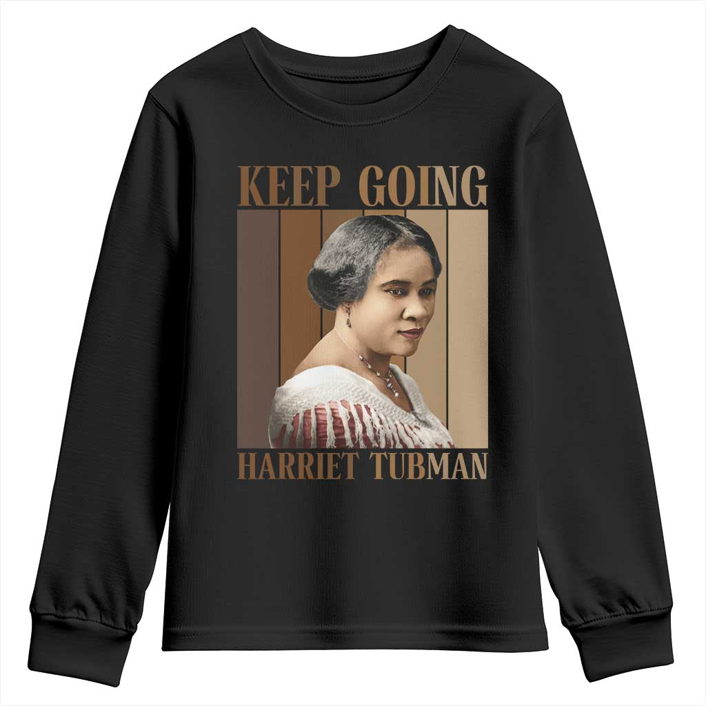 Madam CJ Walker Keep Going Retro Poster Youth Sweatshirt Black History Month Gift