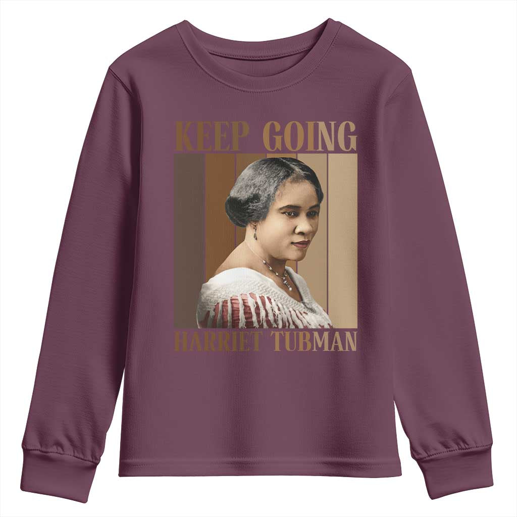 Madam CJ Walker Keep Going Retro Poster Youth Sweatshirt Black History Month Gift