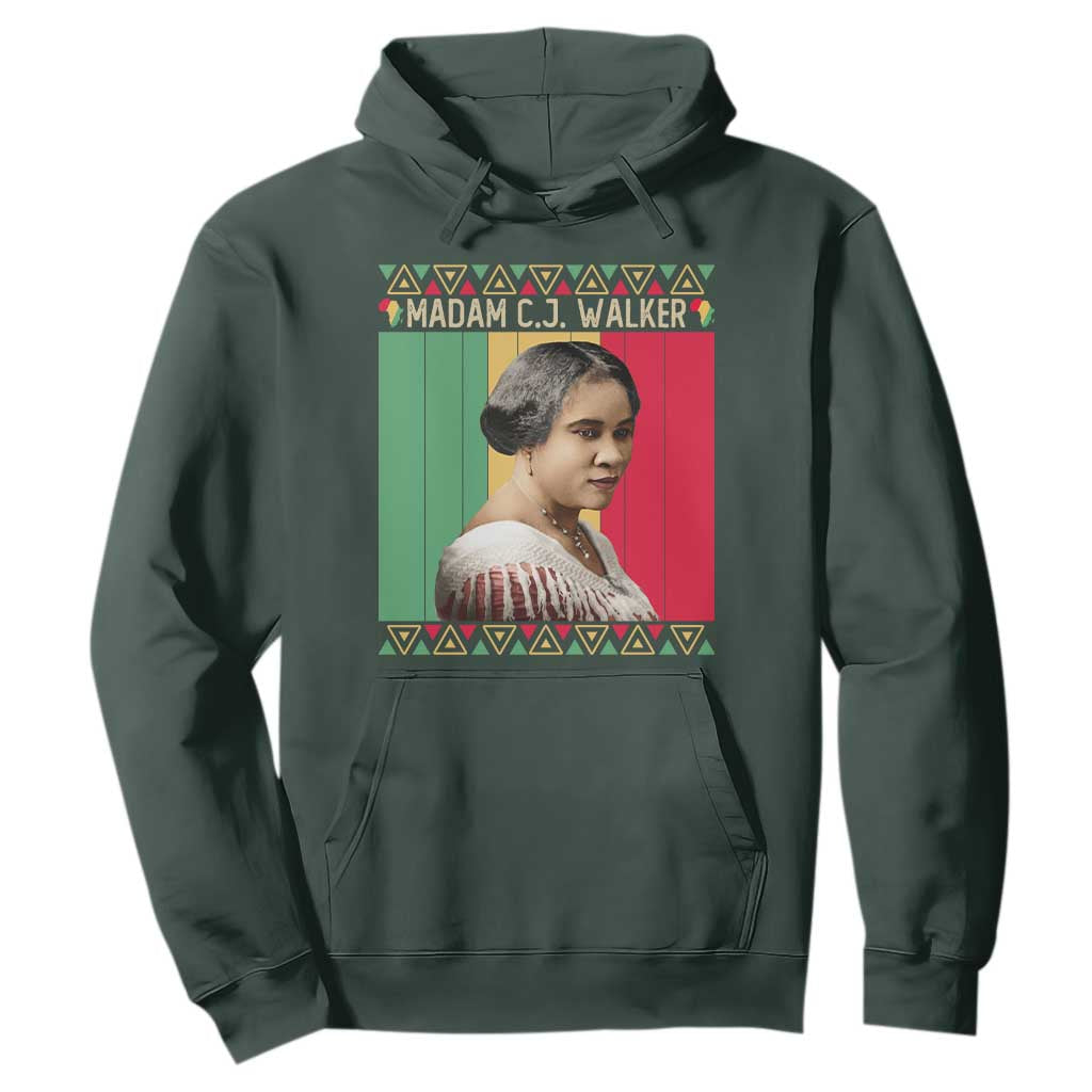 Madam CJ Walker Retro Sunset Hoodie Strong Black Woman Leader