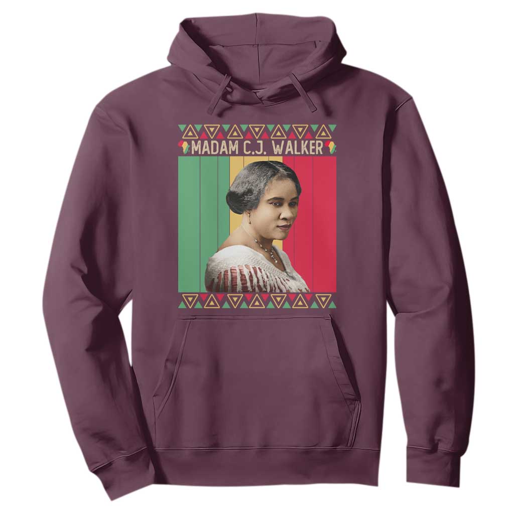 Madam CJ Walker Retro Sunset Hoodie Strong Black Woman Leader