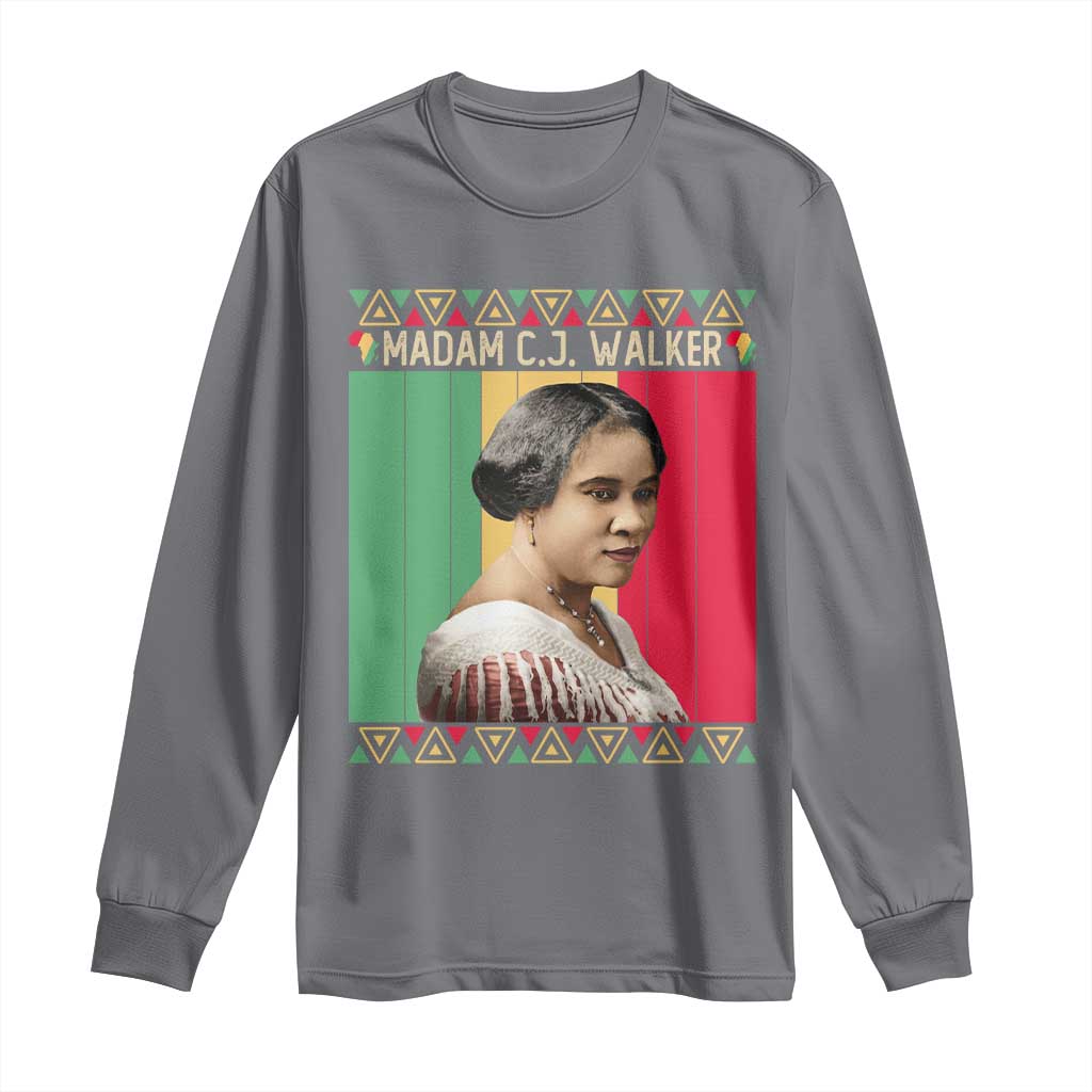 Madam CJ Walker Retro Sunset Long Sleeve Shirt Strong Black Woman Leader